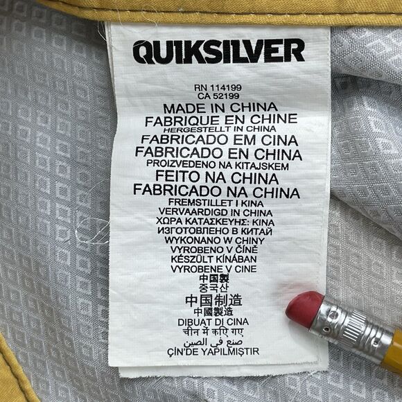 Quiksilver Board Shorts Surf Swim Trunks Men's 38 Yellow Grey Vintage 2014 Beach - Picture 7 of 16
